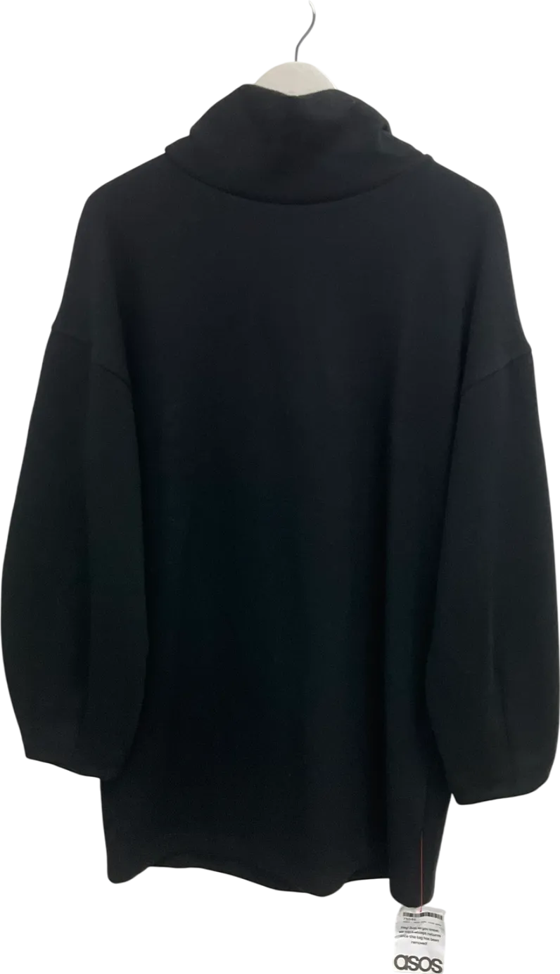 ASOS Black High Neck Longline Sweater With Full Sleeves UK 10