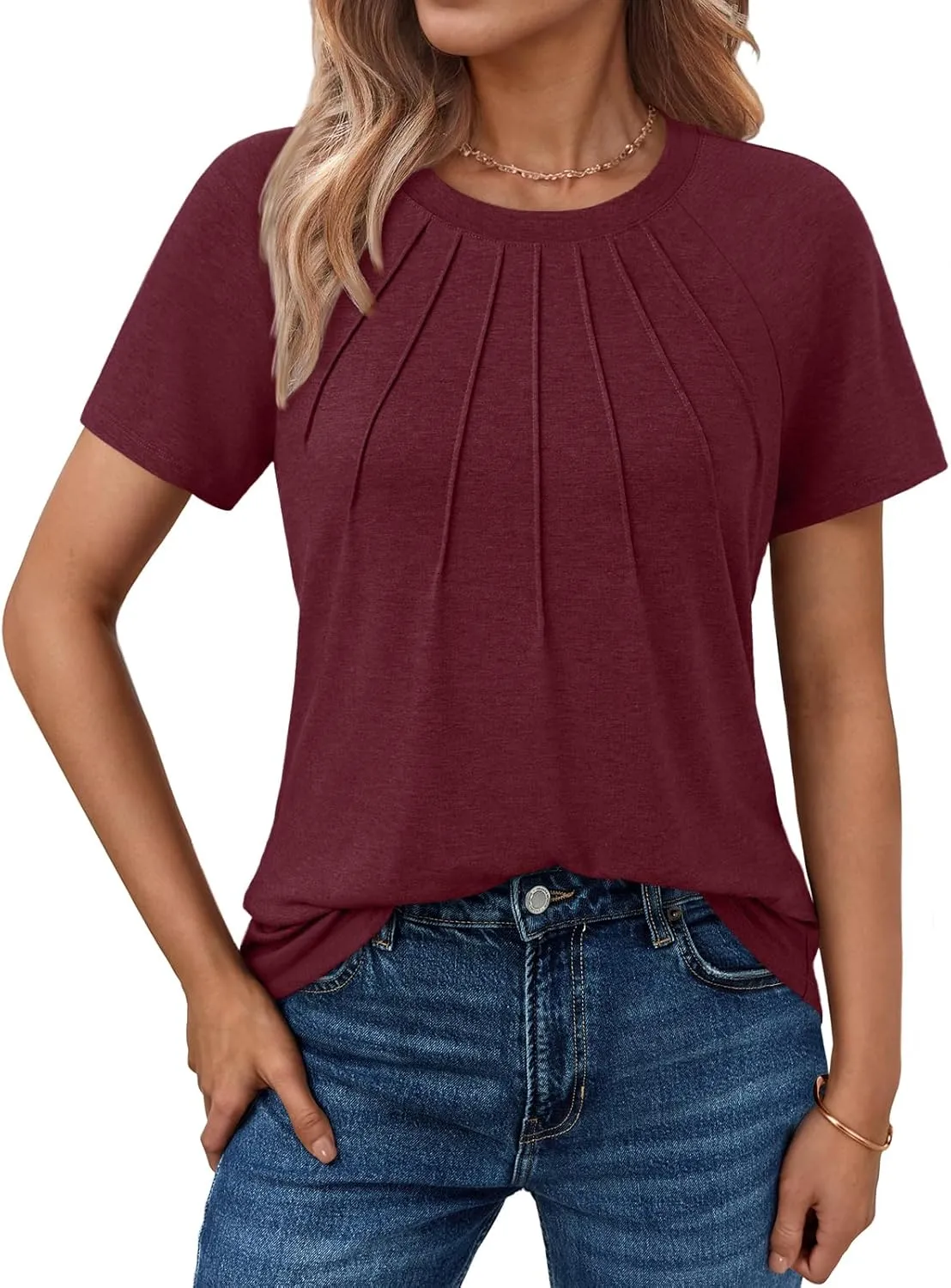 AUTOMET Womens Short Sleeve Shirts Business Casual Tops Summer Trendy Tshirts Dressy Tee Fashion Blouses Outfits 2025