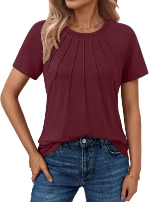 AUTOMET Womens Short Sleeve Shirts Business Casual Tops Summer Trendy Tshirts Dressy Tee Fashion Blouses Outfits 2025