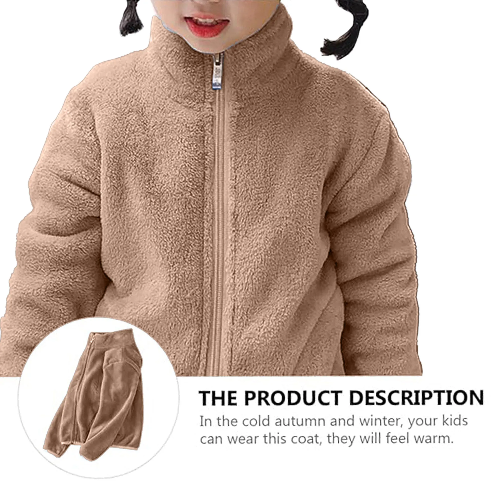 Babymoon Winter Baby Boys & Girls Sweater Kids Jacket Zipper Cardigan | Lightbrown