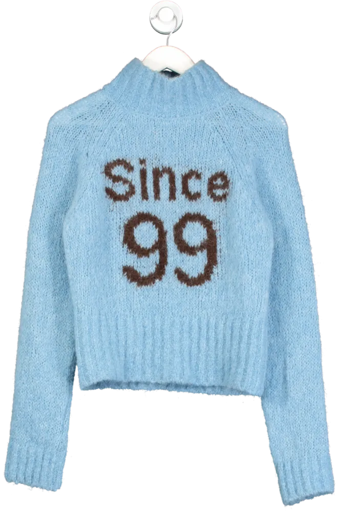 Baum Und Pferdgarten Blue 'since 99' Knit High-neck Sweater UK S