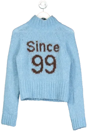Baum Und Pferdgarten Blue 'since 99' Knit High-neck Sweater UK S
