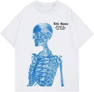 COZYEASE Men's Graphic Tees Letter Print Casual Short Sleeve T Shirts Summer Tops Vintage Tees