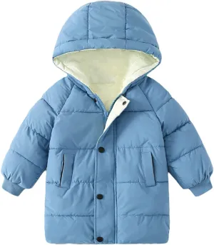 Cromoncent Boys Girls Down Alternative Long Hoodie Coat