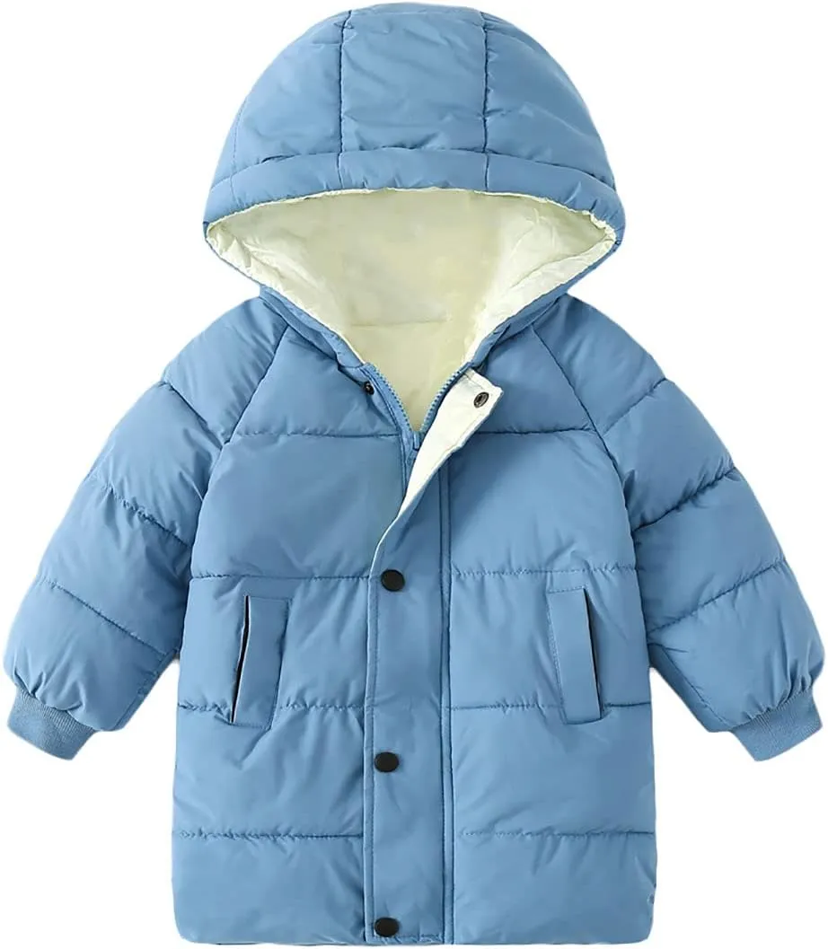 Cromoncent Boys Girls Down Alternative Long Hoodie Coat