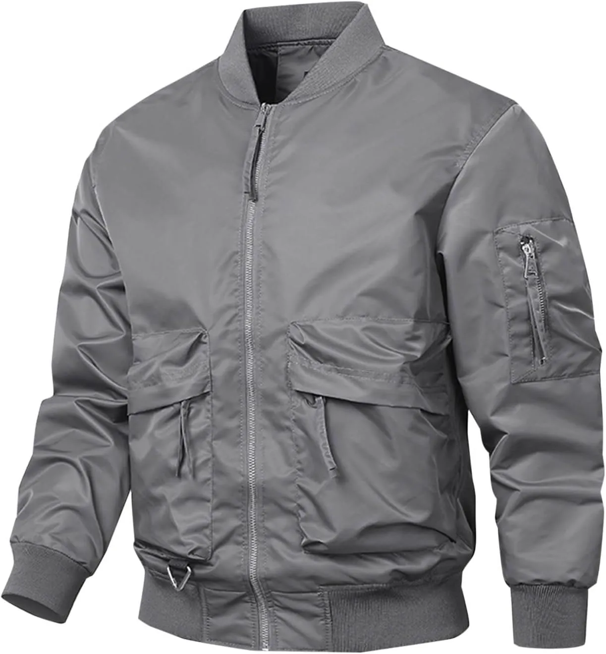 Finelylove Mens Flight Bomber Jacket Fall Winter Military Jacket Water Resistant Windbreaker Quilted Paded Outwear Coat