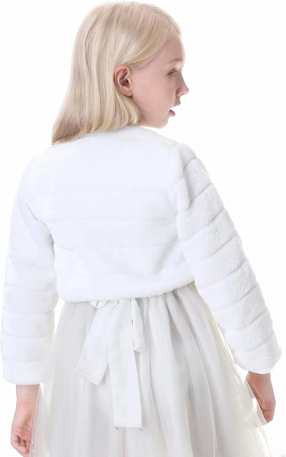 Girls Faux Fur Wraps Shawl Flower Girl Bolero Jacket Princess Cape Winter Accessories