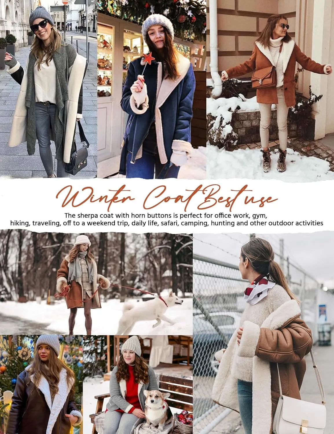 HEEKPEK Women Hoodies Fleece Jackets Soft Fuzzy Long Hoodie Sweatshirt Casual Sherpa Hoodies Horn Button Coats Winter