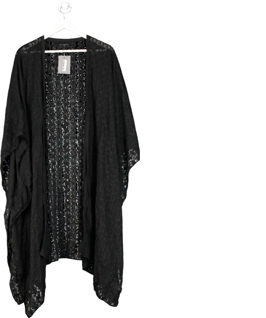 live unlimited Black Sheer Textured Kimono UK 26-28