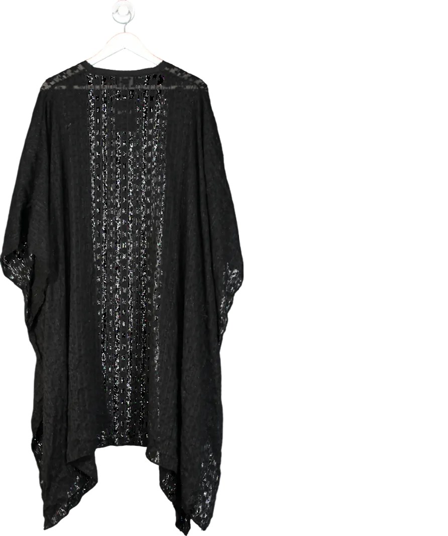 live unlimited Black Sheer Textured Kimono UK 26-28
