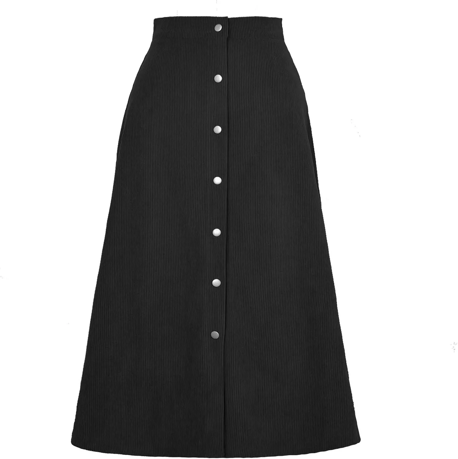 Midi Skirts for Women Trendy Corduroy Skirt Button Down High Waisted Skirts Business Casual A Line Skirt