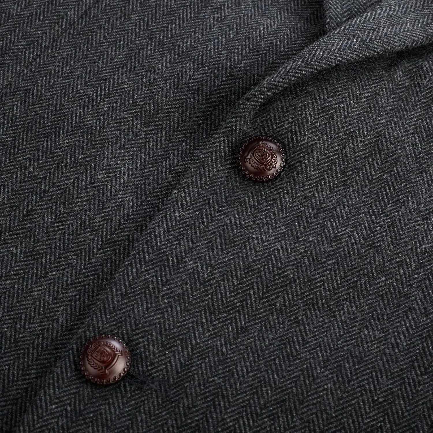 PJ PAUL JONES Mens Blazer Vintage Herringbone Tweed Blazer Two Button Wool Blend Sport Coat with Pocket Square
